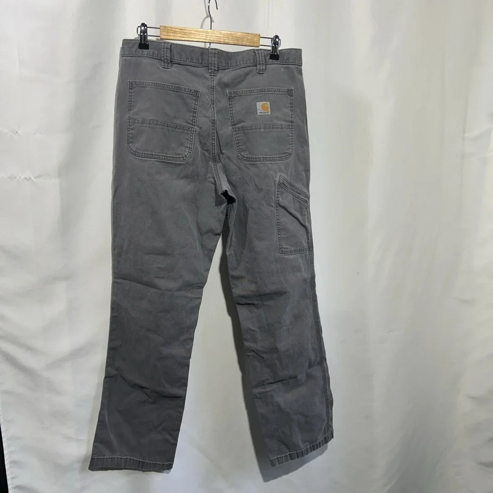 Carhartt Rugged Flex Pants Mens 34x34 Relaxed Fit Gray Canvas Work 102291